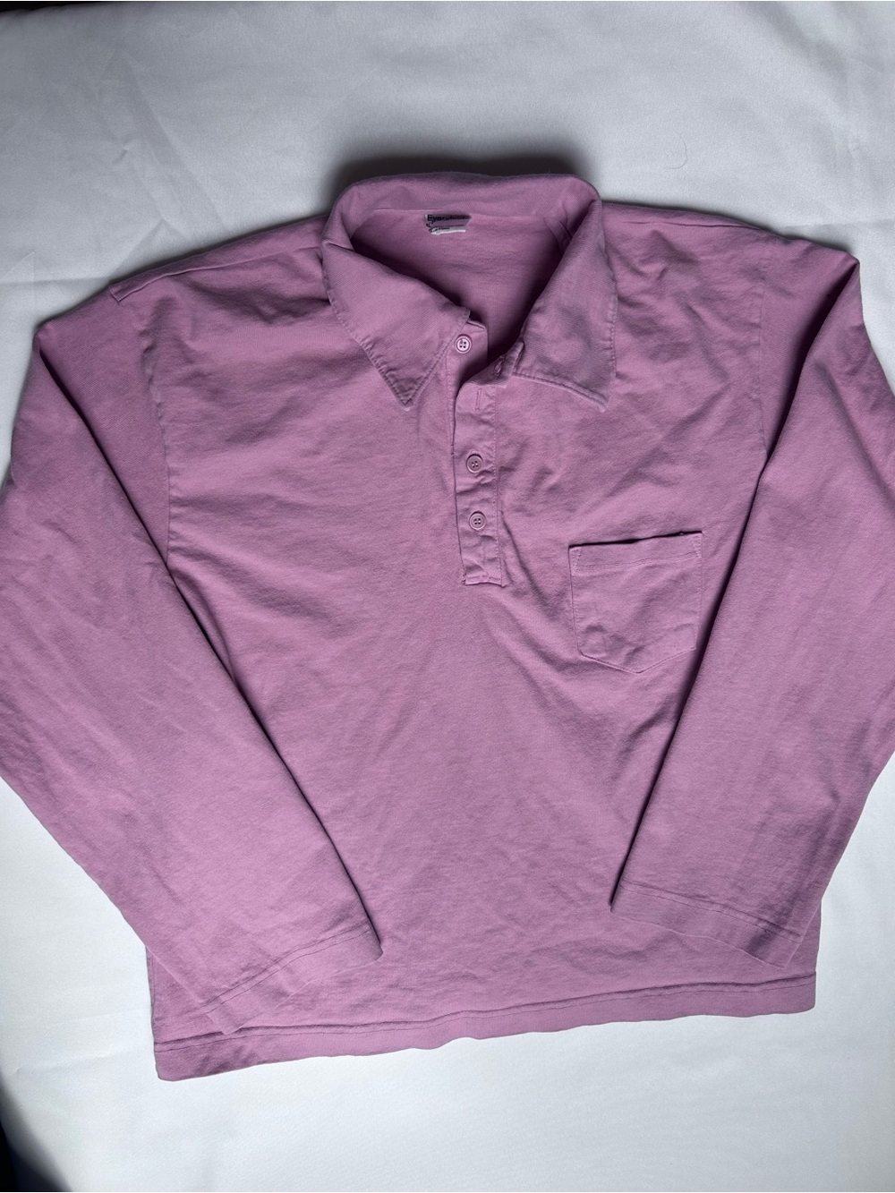 Everybody World Long-Sleeve Polo Shirt in Pink - Classic Collared Style